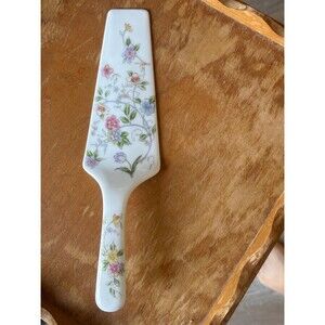 Vintage Floral Ceramic Cake Server 9.5” Porcelain Cake Pie Server Serving